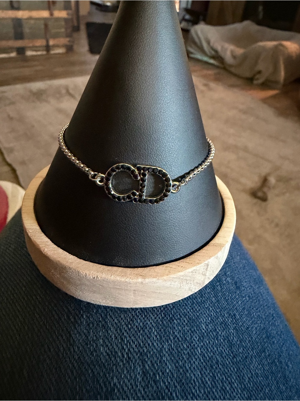 Upcycled Black and Silver Chain Bracelet